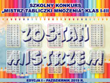 Szkolny konkurs „Mistrz Tabliczki Mnoenia” klas IIII 